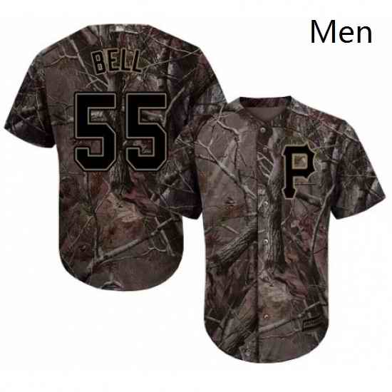 Mens Majestic Pittsburgh Pirates 55 Josh Bell Authentic Camo Realtree Collection Flex Base MLB Jersey